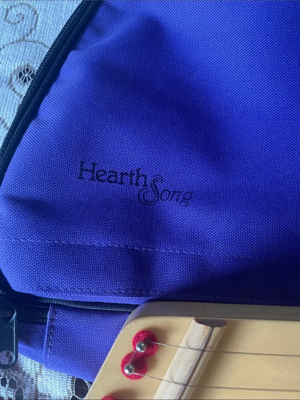 HearthSong Kids Zither Harp - 21 Song Cards Tuner and Pick Purple Carry Case